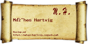 Méhes Hartvig névjegykártya